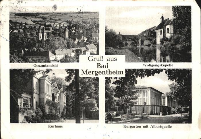 Bad Mergentheim Panorama Wolfgangskapelle Kurhaus Kurgarten mit Albertquelle