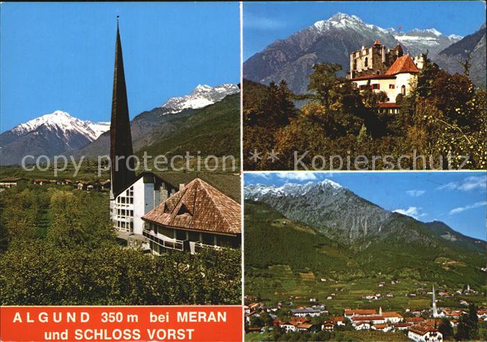 Algund Merano Kirche Schloss Vogt Panorama