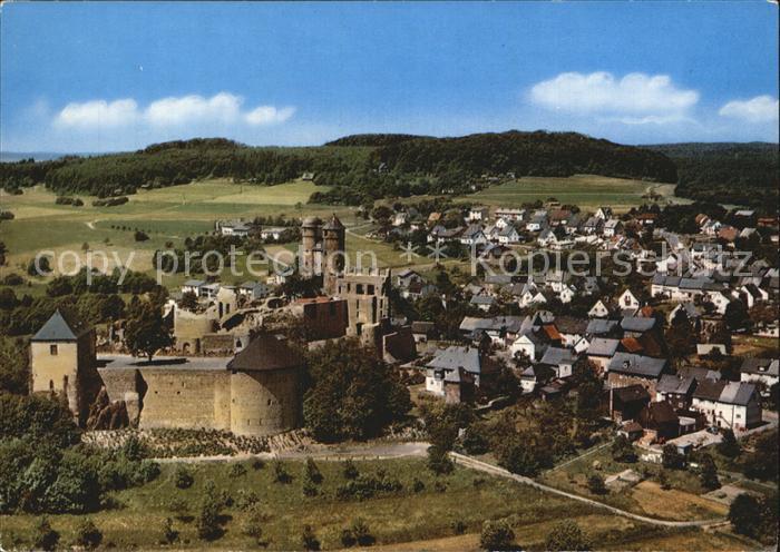 Greifenstein Hessen Burg Greifenstein Fliegeraufnahme