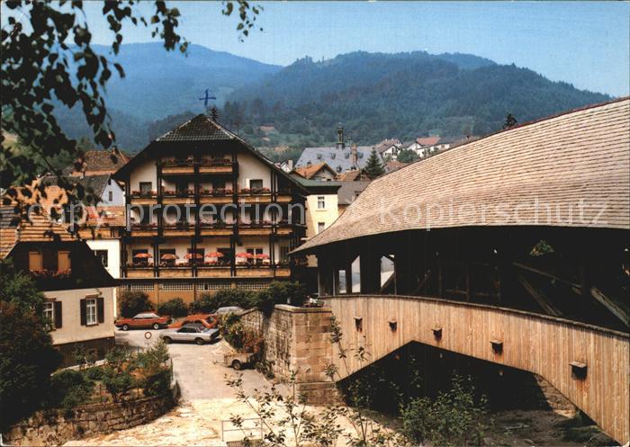 Forbach Baden Gasthof Pension zum Loewen Gedeckte Bruecke