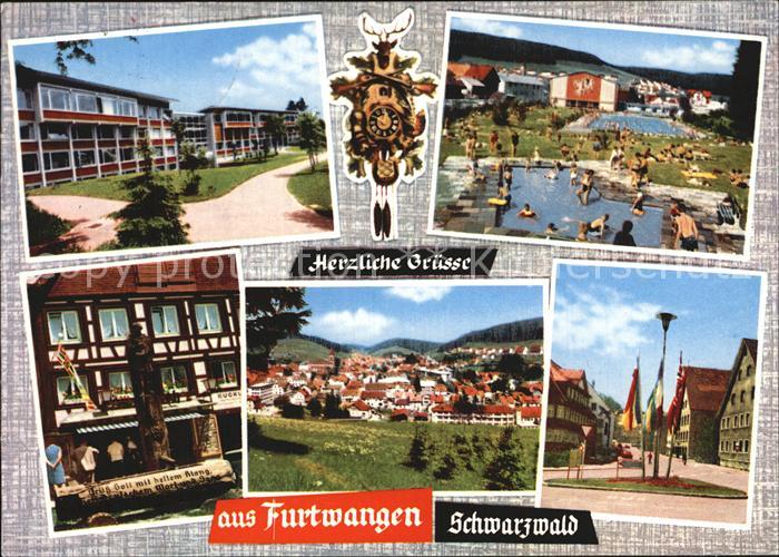 Furtwangen Uhrenmuseum Panorama Schwimmbad Strassenpartie
