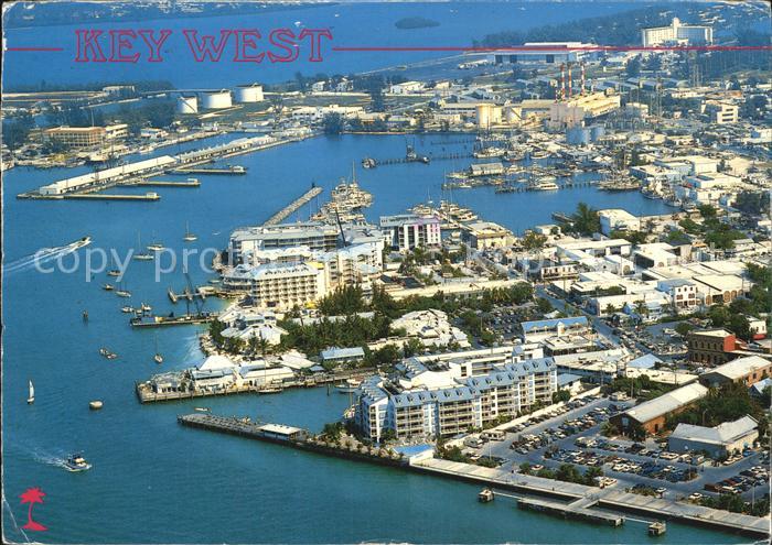 Key West Mallory Square in foregrund Air view