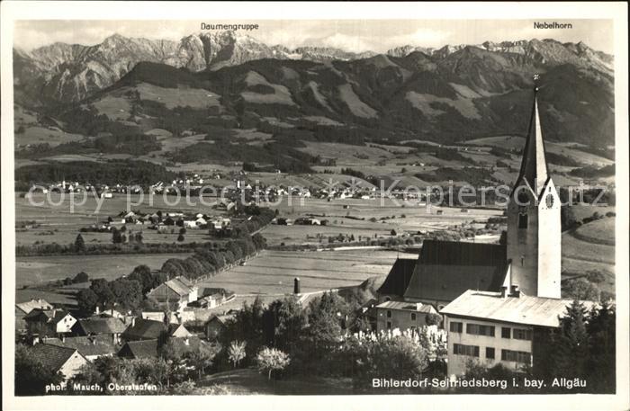 Bihlerdorf Allgaeu Panorama Kirche Daumengruppe Nebelhorn