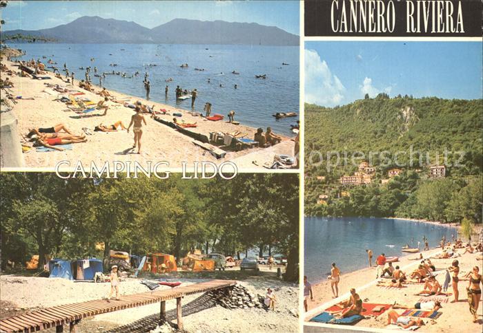 Cannero Riviera Lago Maggiore Camping Lido Holzbruecke Strand