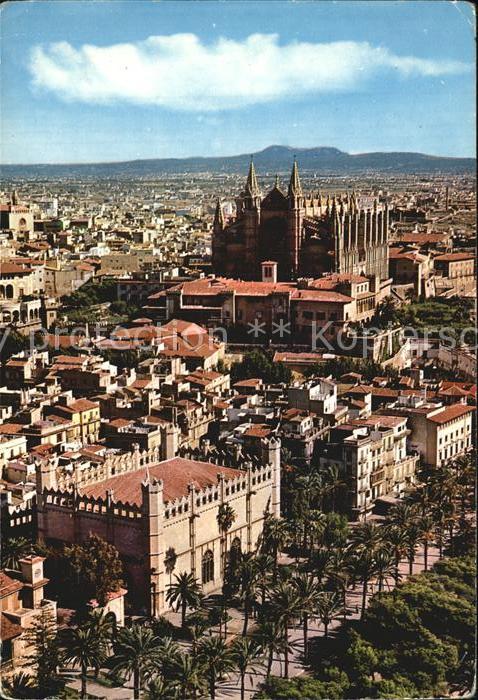 Palma de Mallorca Vista aerea de la Lonja y la Catedral
