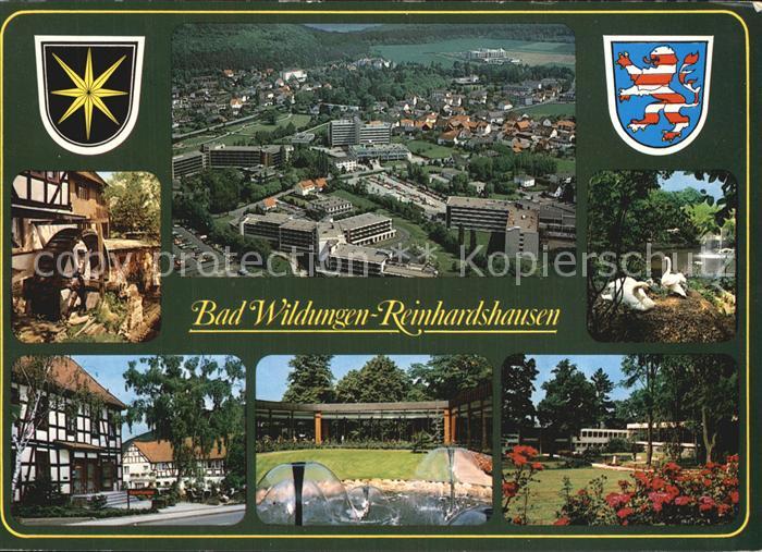 Reinhardshausen Fliegeraufnahme Muehle Schwanenteich Wasserspiele Park