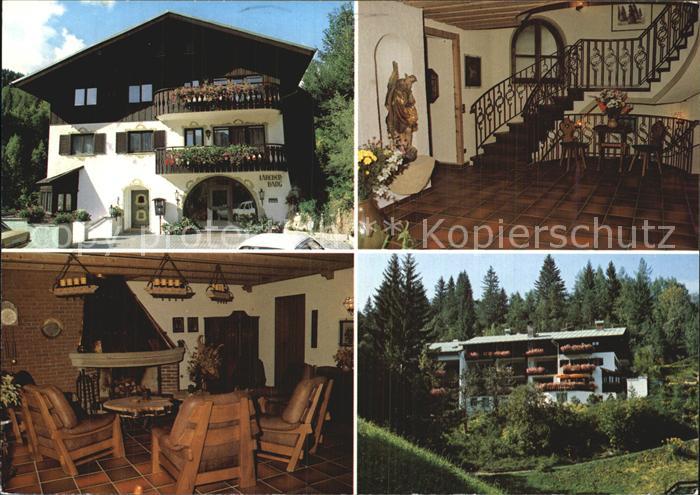 Mittenwald Bayern Haus Laerchenhang Gaststube Treppe