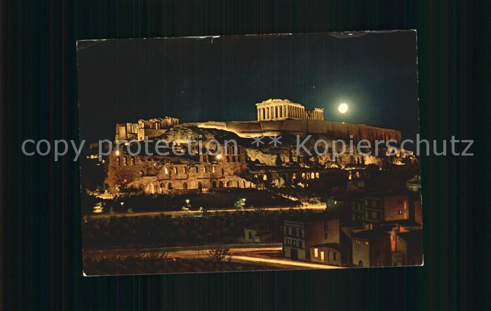 Athen Griechenland Akropolis bei Nacht