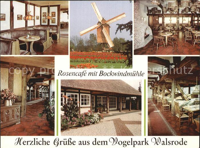 Walsrode Lueneburger Heide Rosencafe mit Bockwindmuehle Gastraeume
