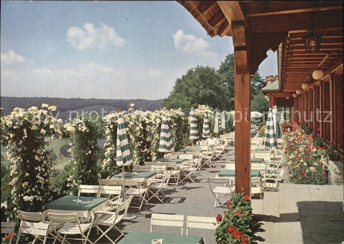 Langenburg Wuerttemberg Schlosscafe im Rosengarten