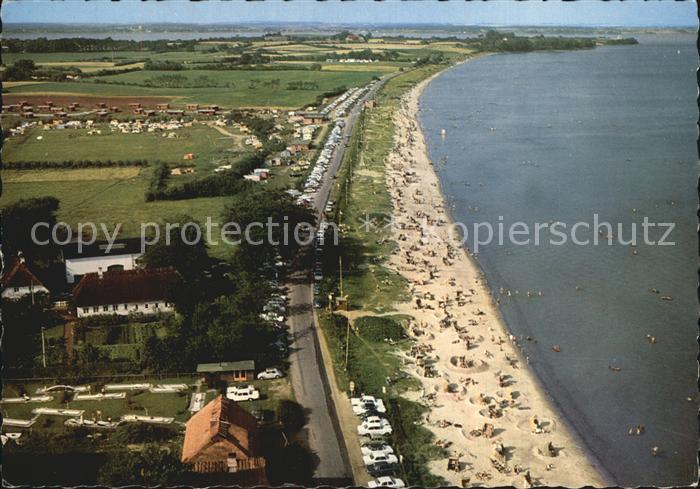 Gluecksburg Ostseebad Fliegeraufnahme Strand Holnis