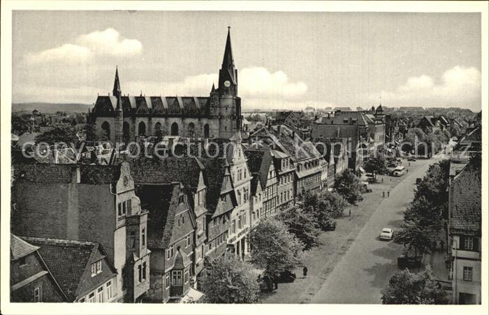 Friedberg Hessen Kaiserstrasse mit Stadtkirche