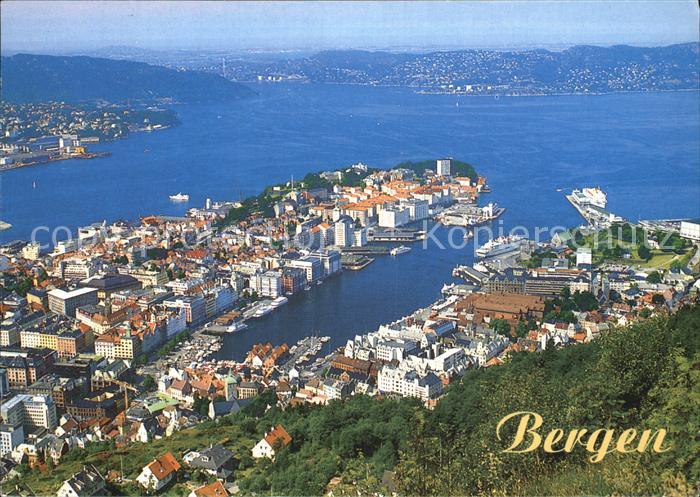 Bergen Norwegen Luftaufnahme