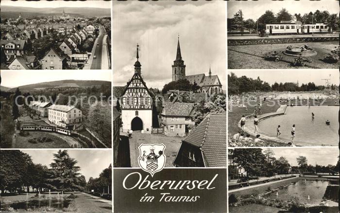 Oberursel Taunus Teilansichten Historisches Rathaus Kirche Strassenbahn Schwimmb