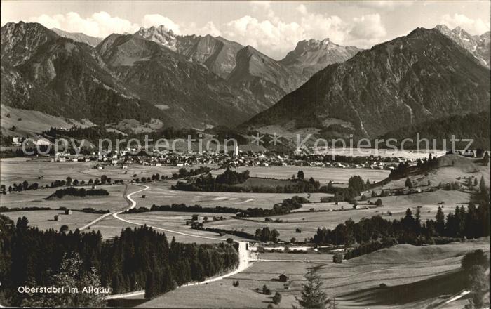 Oberstdorf Panorama mit Allgaeuer Alpen