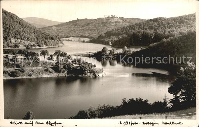 Edersee Panorama Blick ueber den See