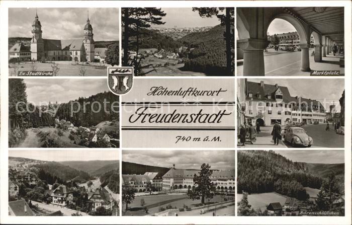 Freudenstadt Stadtkirche Panorama Schwarzwald Baerenschloesschen Marktplatz mit
