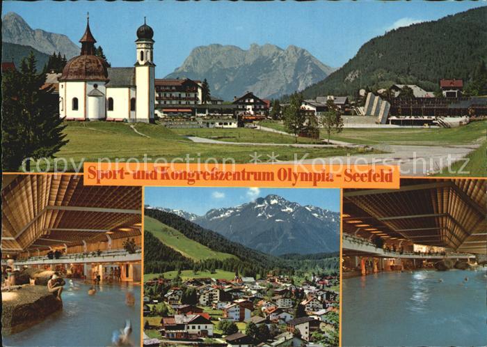 Seefeld Tirol Seekirchl mit Sport und Kongresszentrum Alpenpanorama