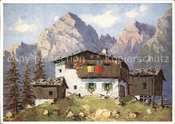Tirol Region Weiler in Tirol Alpen Kuenstlerkarte Hecker
