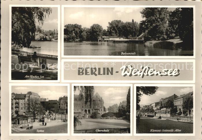 Weissensee Berlin Uferpartie Badeanstalt Klement Gottwald Allee Oberschule Spitz