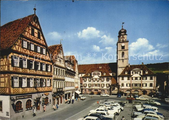 Bad Mergentheim Unterer Markt Fachwerkhaus Kirche