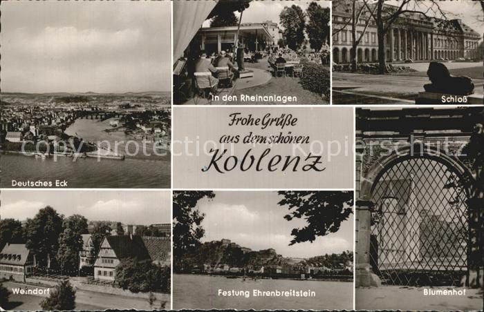 Koblenz Rhein Deutsches Eck Rheinanlagen Schloss Blumenhof Festung Ehrenbreitste