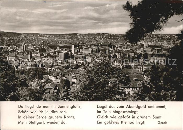 Stuttgart Blick ueber die Stadt Gedicht Gerok