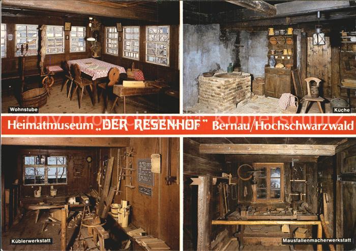 Bernau Schwarzwald Heimatmuseum Der Resenhof Wohnstube Kueche Werkstatt