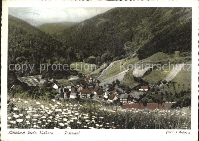 Wieda Luftkurort Panorama Kastental Blumenwiese