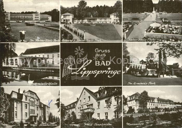 Bad Lippspringe Kaiser Karls Park Arminium Park Quelle Sanatorium Mariastift