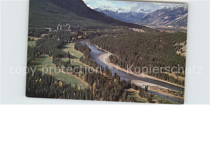 Banff Canada Fliegeraufnahme Banff Springs Hotel Bow-Riwer