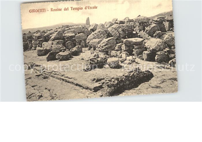 Girgenti Agrigento Tempio de Ercole Ruine