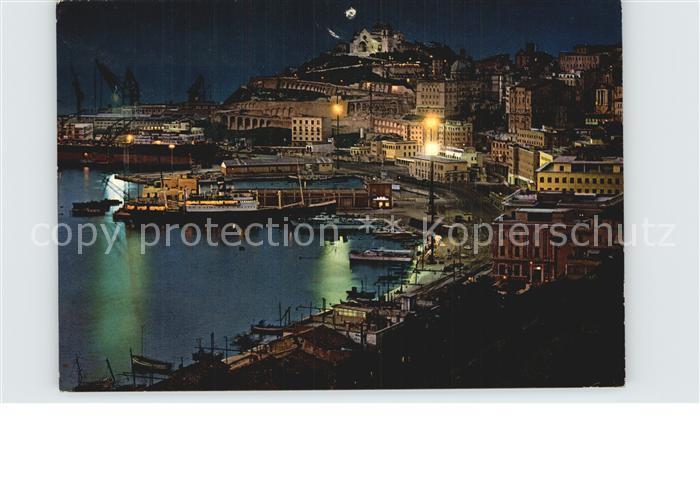 Ancona Marche Fliegeraufnahme mit Hafen bei Nacht