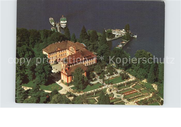 Insel Mainau Fliegeraufnahme Schloss Kirche Rosengarten