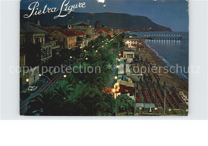 Pietra Ligure Fliegeraufnahme Strand und Seepromenade