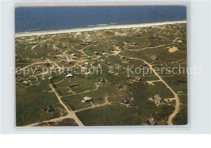 Henne Strand Fliegeraufnahme Duenenhaeuser und Strand
