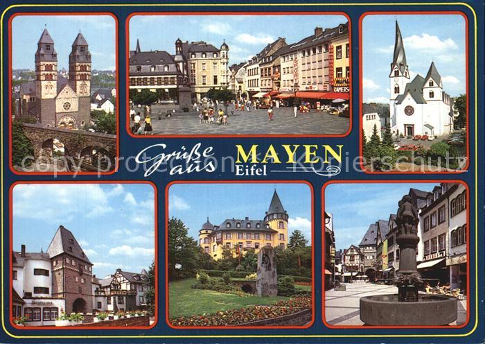 Mayen Kirche Stadttor Brunnen Marktplatz