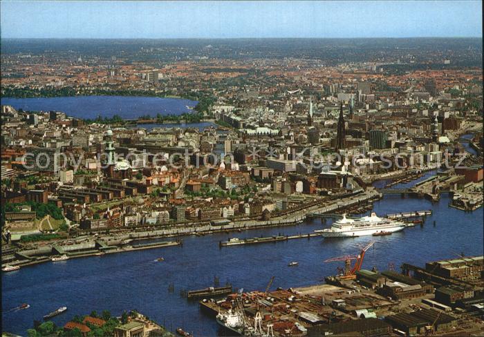Hamburg Fliegeraufnahme Hafen