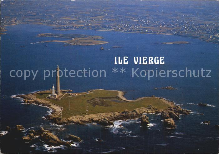 Finistere Region Ile Vierge Fliegeraufnahme Leuchtturm