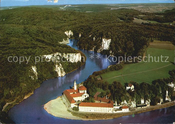 Kelheim Donau Fliegeraufnahme Kloster Weltenburg