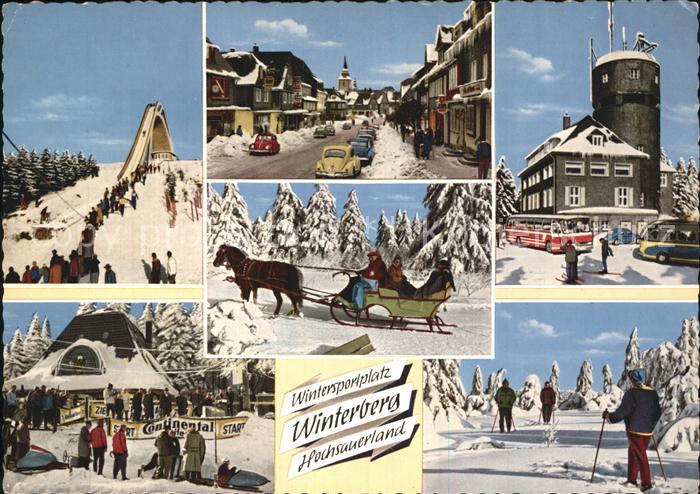 Winterberg Hochsauerland Astenturm Gaststaette Kahler Asten Pferdeschlitten Wint