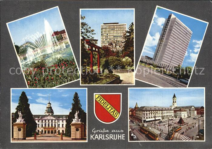 Karlsruhe Baden Schloss Luftbild Panorama Springbrunnen