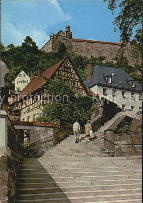 Kulmbach Bayern Aufgang Petrikirche Plassenburg