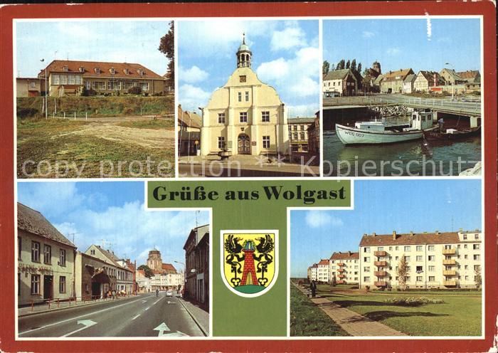 Wolgast Mecklenburg-Vorpommern Rathaus Strasse der Befreiung HO Gaststaette Vier