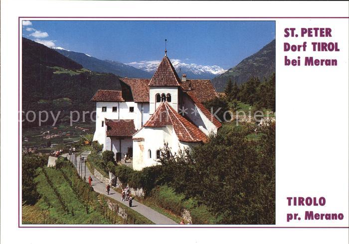 Dorf Tirol Kirche St. Peter Vinschgauer Berge