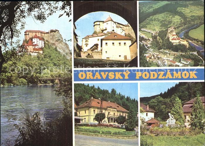 Oravsky Podzamok Hrad Orava Hradne nadvorie Letecky pohlad Hotel Odboj