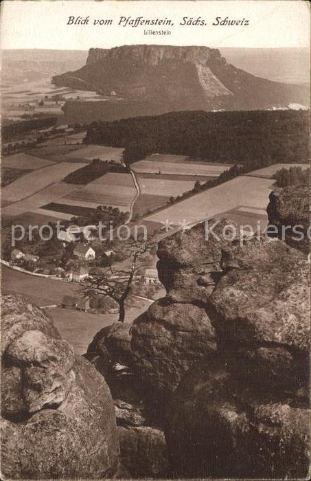 Pfaffenstein Koenigstein Saechsische Schweiz Teilansicht
