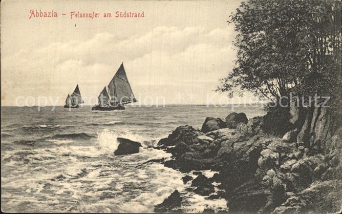 Abbazia Bergamo Felsenufer Suedstrand Schiffe