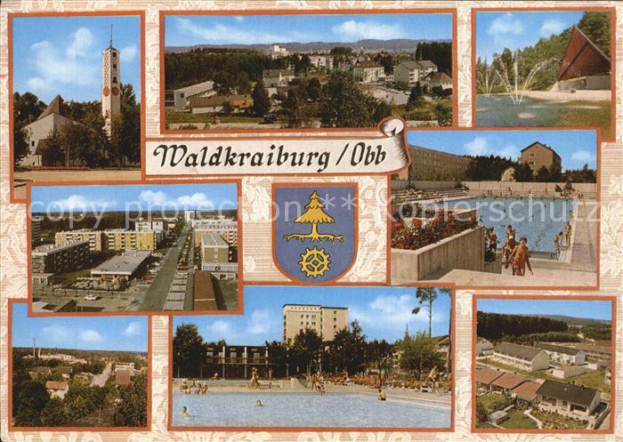 Waldkraiburg mit Freibad Fliegeraufnahmen