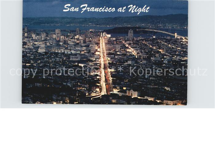 San Francisco California Fliegeraufnahme bei Nacht
